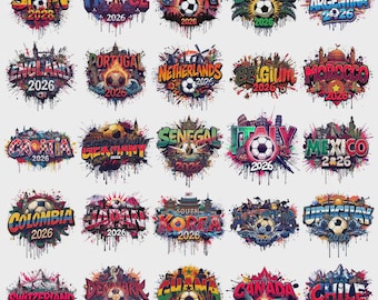 Pacote de imagens PNG da Copa do Mundo de 2026 | Design de camisa de futebol (Download digital)
