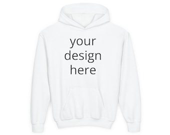 Custom Design Hoodie | Youth Pullover Sweatshirt, Blank White Kids Hoodie
