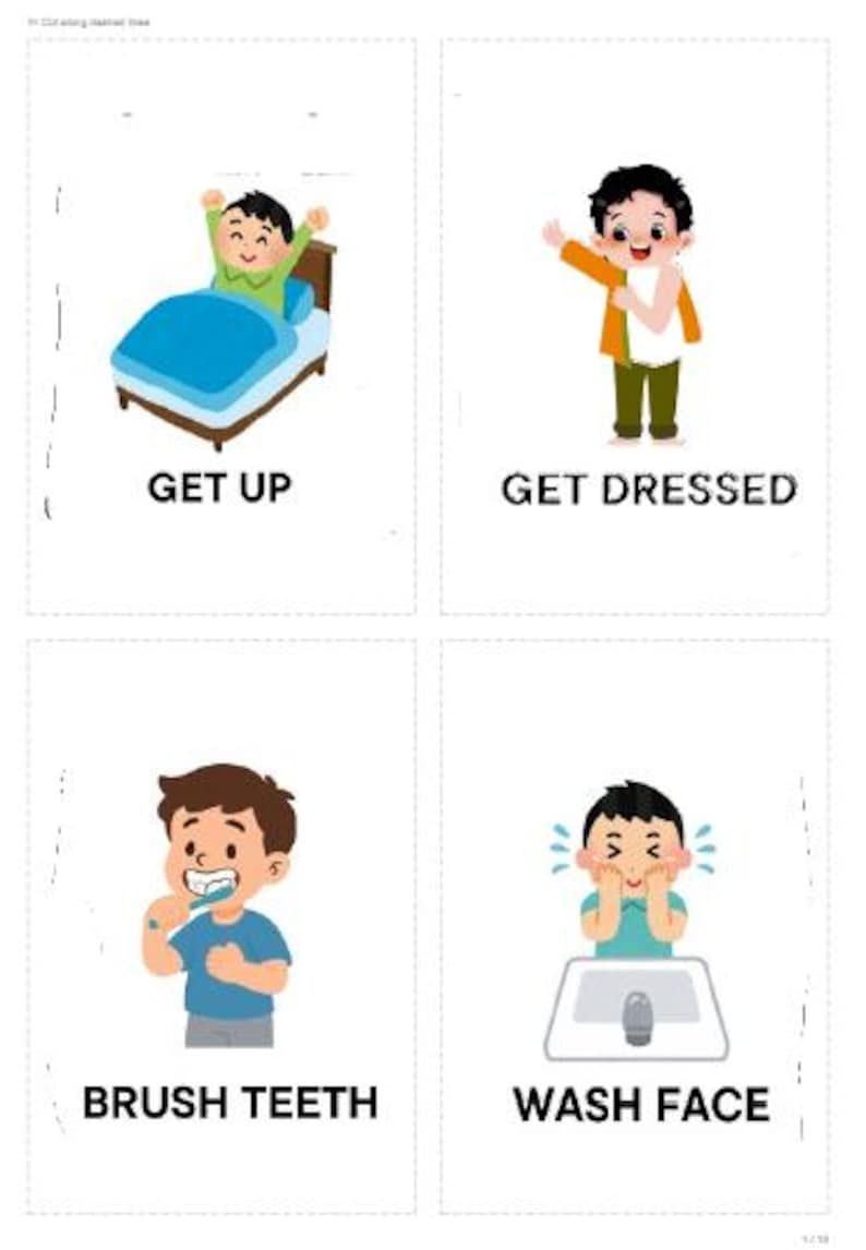 Daily Routine Visual Cards for Kids | Autism ADHD Toddler Schedule ...