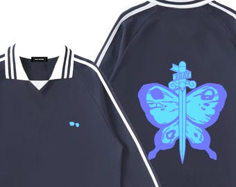 Jolyne Kujo - Kontrast Gestreiftes Sweatshirt mit Reverskragen - Jojo's Bizarre Adventure