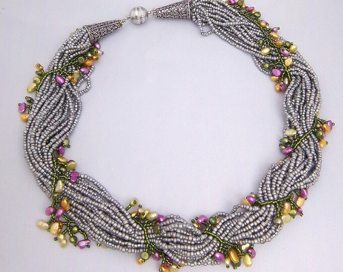 Fresh Water Pearl Vine Necklace Etsy