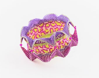 Mathilde Bangle Bracelet | Pink, Purple, Lime, White & Silver