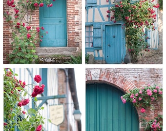 French Country Roses Collection - France flowers, French Fine Art Photographs, Wall Decor,  Large Wall Art, Beautiful Villages