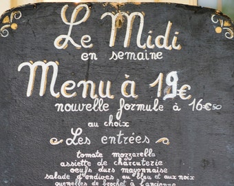 Paris Chalkboard Photography, Menu Sign, Fine Art Photography Print, Paris Kitchen Decor, Large Wall Art