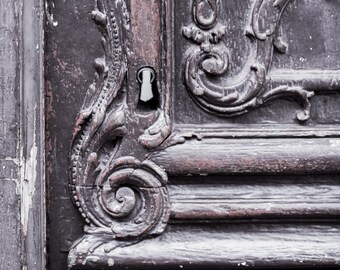 Paris Door Photo - Faded Grace, Detail of Door, Paris Architecture Fine Art Photograph, Home Decor, Large Wall Art