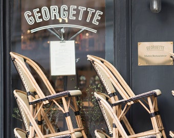 Paris Cafe Fine Art Photograph, Georgette Cafe Chairs, Large Wall Art, French Kitchen Decor, Travel Photograph