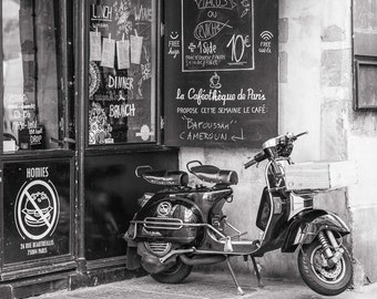 Paris Photo - Restaurant Homies, Black and White Fine Art Photograph, Home Decor, Large Wall Art