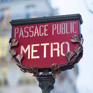 Paris Metro Photograph, Art Nouveau Metro Sign, Large Wall Art, French Home Decor, Fine Art Travel Photograph, Gallery Wall Art