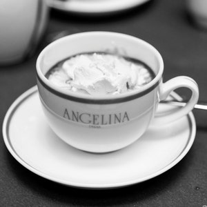 Paris Photograph, Hot Chocolate at Angelina, Black and White, Large Wall Art, French Kitchen Decor, Travel Photograph