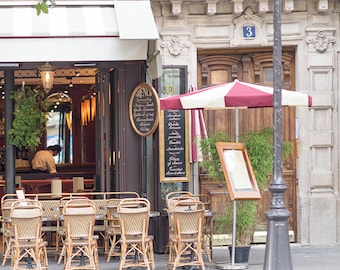 Paris Cafe Photograph, Le Parvis, Large Wall Art, French Kitchen Decor, Fine Art Travel Photograph