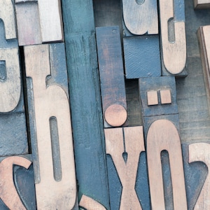 Paris Photography - Letterpress Type at Paris Flea Market, Fine Art Photograph, Vintage Style, Wall Decor