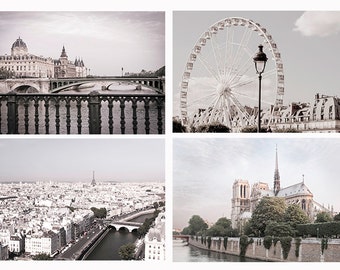 Paris Photography Set - Paris Classic Views Collection, Paris Fine Art Photographs, Urban Wall Decor,  Large Wall Art