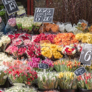 Paris Photography - Rue Cler Market Flowers, Paris Kitchen Decor, French Travel Photograph, Large Wall Art, Gallery Wall Art