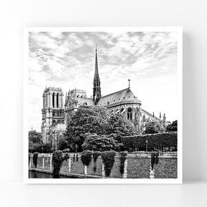 Paris Fotografie - Die Kathedrale von Notre Dame, Paris 5x5 B&W Fine Art Fotografie, Home Decor, Wand Kunst