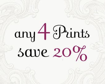 Custom Print Set - Choose Four Photographs and Save 20%, Fine Art Photographs, Home Decor, Large Wall Art