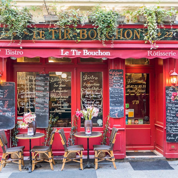 Paris Photo - Le Tir Bouchon Bistro, Fine Art Photograph, Home Decor, Large Wall Art, Gallery Wall Art