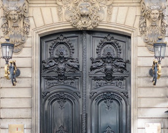 Paris Door Photography - British Embassy Door, Paris Architecture Fine Art Print, Travel Photograph, French Home Decor, Large Wall Art