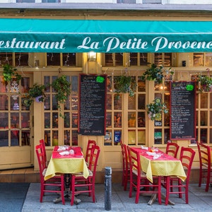 Photographie de Paris - Restaurant La Petite Provence, photographie de voyage d&#39;art, décoration de Paris, mur de la galerie, impression d&#39;art de Paris, grande oeuvre d&#39;art murale