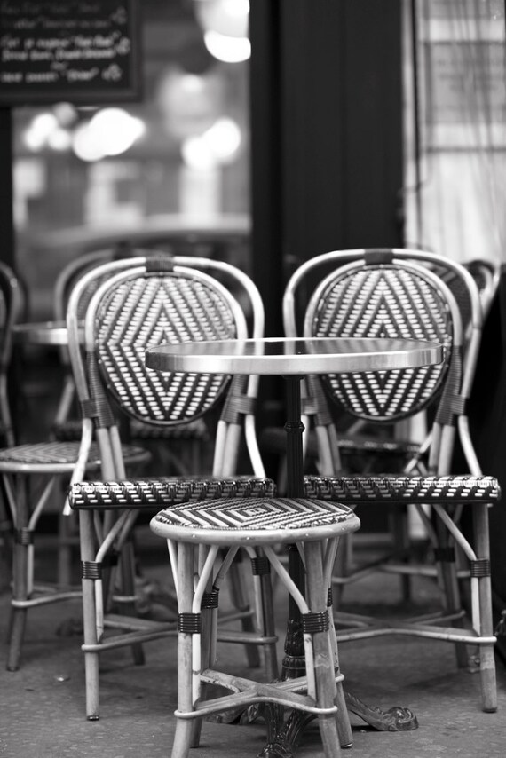 blok Vermaken baden Parijs Fotografie Cafe Stoelen in zwart-wit grote kunst aan - Etsy Nederland