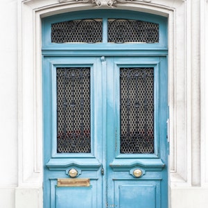 Paris Door Photography - Blue Door 187, Paris Architecture Fine Art Print, Travel Photograph, French Home Decor, Large Wall Art