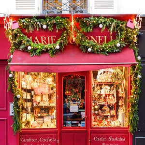 Paris Photograph, The Christmas Shop, Large Wall Art, Gallery Wall Art, Christmas Decor, Twinkle Lights, Travel Photograph