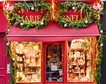 Paris Fotografie, The Christmas Shop, große Wandkunst, Galeriewandkunst, Weihnachtsdekoration, Funkelnde Lichter, Reisefotografie