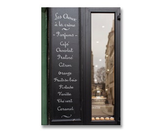 Paris Photography on Canvas - Patisserie Menu Sign, Gallery Wrapped Canvas, Large Wall Art, Architectural Urban Home Decor,