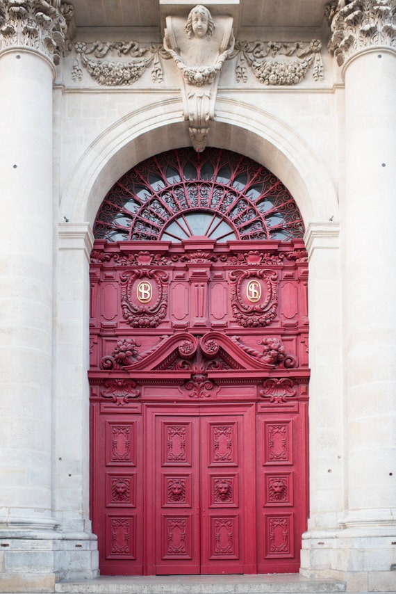 Paris Photograph Red Door At Saint Paul Saint Louis French Etsy