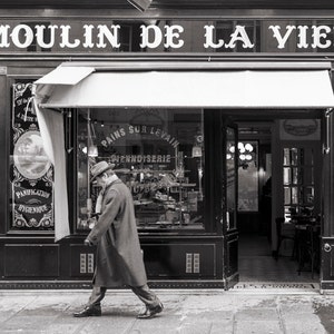 Paris Photography - Classic Paris Moment,  Street Scene, Paris Home Decor, Warm Black and White Fine Art Photograph