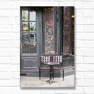 Paris Photography on Canvas - Cafe St. Regis, Gallery Wrapped Canvas, French Home Decor, Sidewalk Cafe,  Kitchen Decor, Large Wall Art