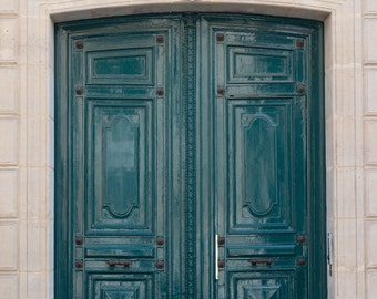 Paris Door Photograph - Teal Blue Door, French Fine Art Travel Photograph, Home Decor, Wall Art