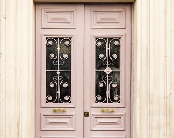 Paris Fine Art Photography - Paris Pale Pink Door, Travel Photograph, Paris Architectural Print, French Home Decor