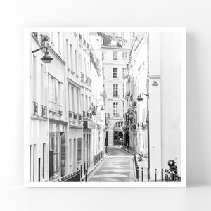 Paris Photograph -  Old Streets of Paris, Paris 5x5 B&W Fine Art Photography, Home Decor, Wall Art