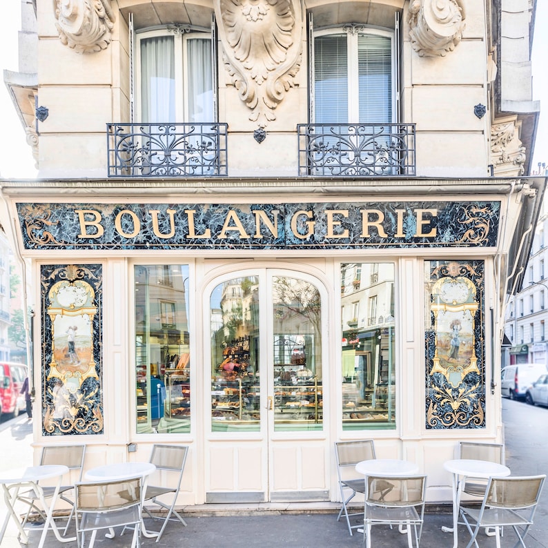 Paris Photograph Boulangerie Bo, French bakery, Patisserie, Paris, France, Kitchen Art, Wall Decor image 2