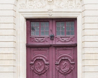 Paris Photography - Orchid Door Travel Photograph, Paris Architectural Fine Art Print, French Home Decor, Large Wall Art