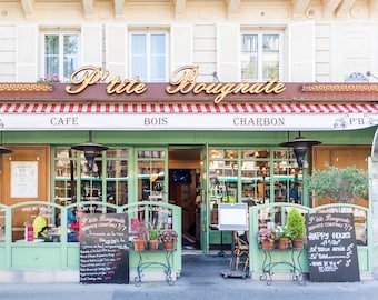 Paris Photography - Petite Bougnate Cafe, Paris Cafe, Fine Art Travel Photograph, Paris Decor, Gallery Wall, Paris Art Print, Large Wall Art