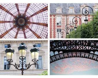 Paris Photography Set - Architectural Details Collection, Urban Wall Decor, French Fine Art Photographs