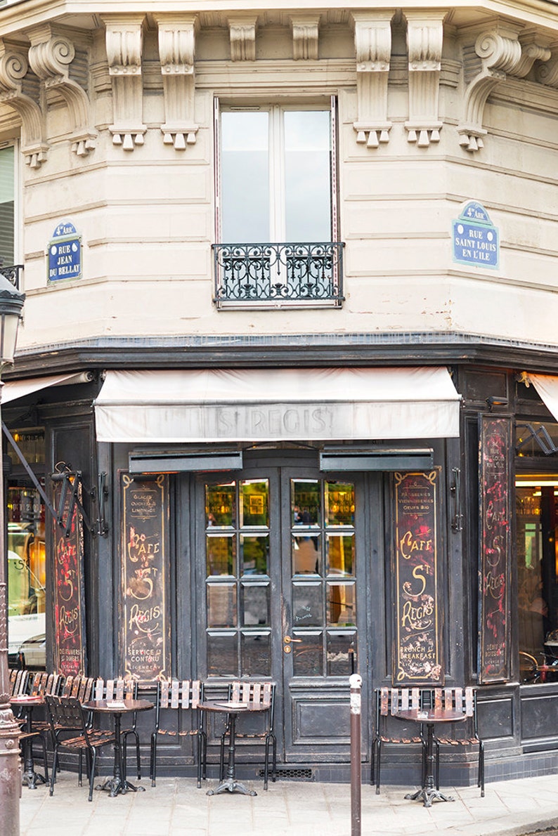 Paris Classic Cafe Exterior Set Paris cafes French Fine Art | Etsy