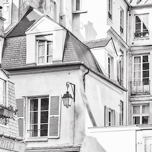Paris Black and White Photograph - Classic buildings in the Marais, Architectural Fine Art Photograph, Urban Home Decor, Wall Art