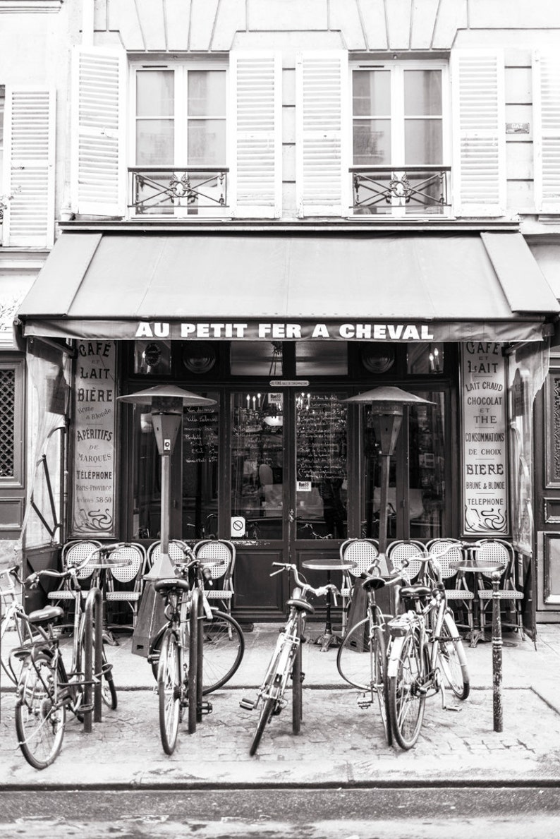 Paris Cafe Photograph Au Petit Fer a Cheval Little | Etsy