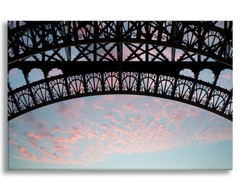 Eiffel Tower Photograph on Canvas - Paris Photo Gallery Wrapped Canvas, French Travel Photograph, Large Wall Art