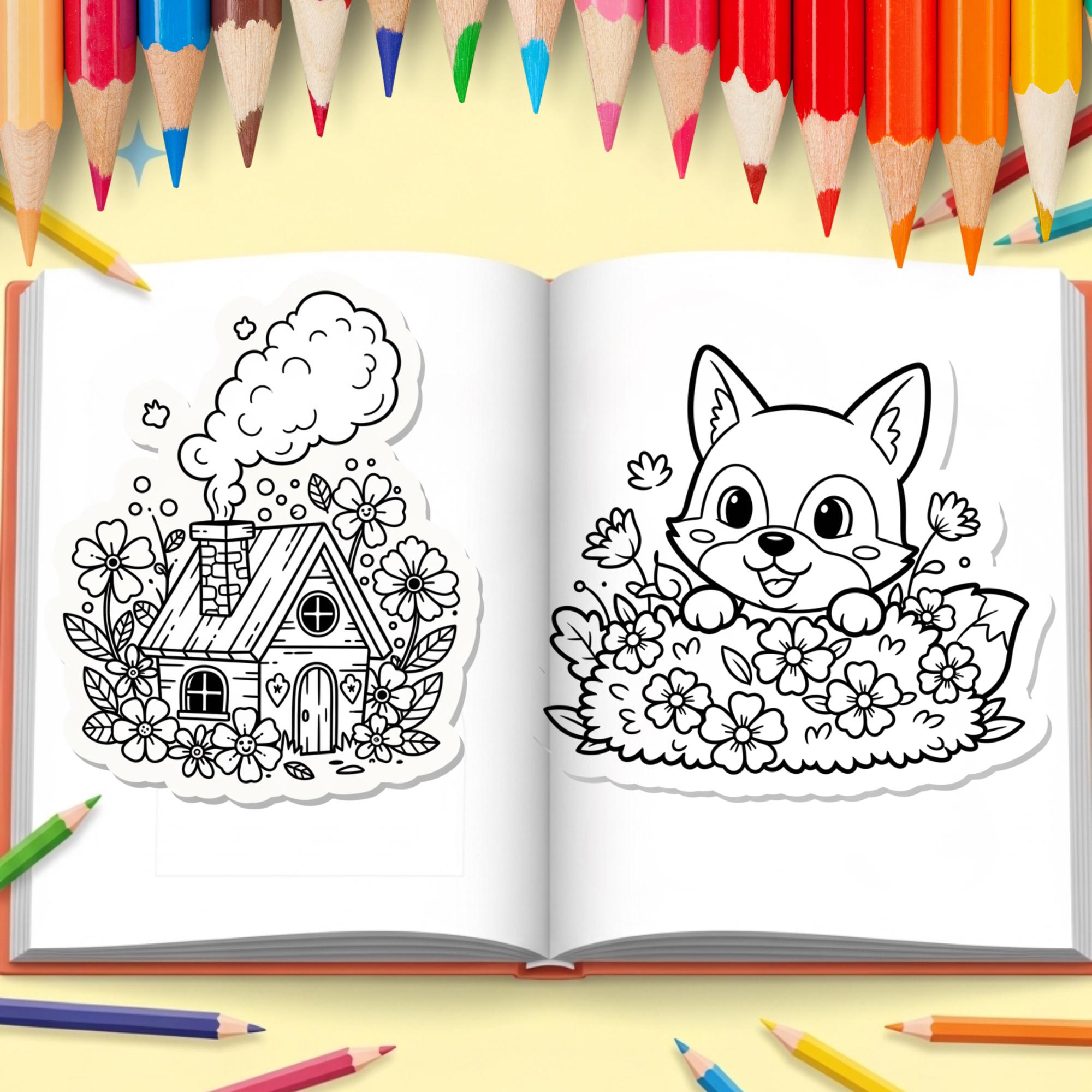 Whimsy Spring Coloring Pages 50 Cozy Spring Hygge Coloring Pages | Cute Cozy Spring Coloring Book ...