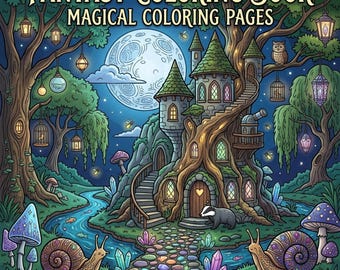 50 Fantasy Coloring Pages for Adults | Magical Creatures & Enchanted Scenes Coloring Book | Relaxing Fantasy Art | Printable PDF Download