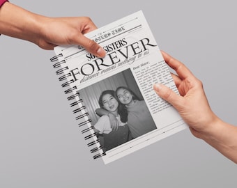 Canva Template Sister Forever Newspaper | Editable Best Sister Gift | Custom Sister Poster | DIY Newspaper Template | Instant Download