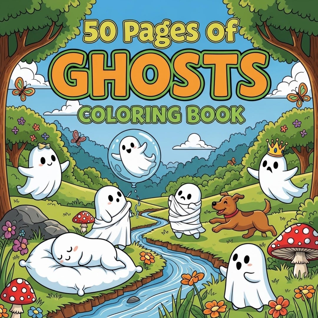 50 Beautiful Ghost Coloring Pages | Cute & Spooky Ghost Coloring Book ...