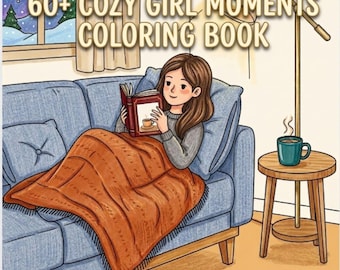 60+ Cozy Girl Moments Coloring Pages | Cute Cozy Lifestyle Coloring Book | Relaxing Aesthetic Scenes for Teens & Adults |  PDF Download