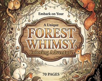 70 My Tiny Forest Coloring Pages | Cute Mini Woodland Coloring Book | Kawaii Forest Animals Nature Scenes | Printable PDF | Instant Download