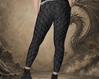 Dragon Scale Lightning Violence Leggings mit Taschen