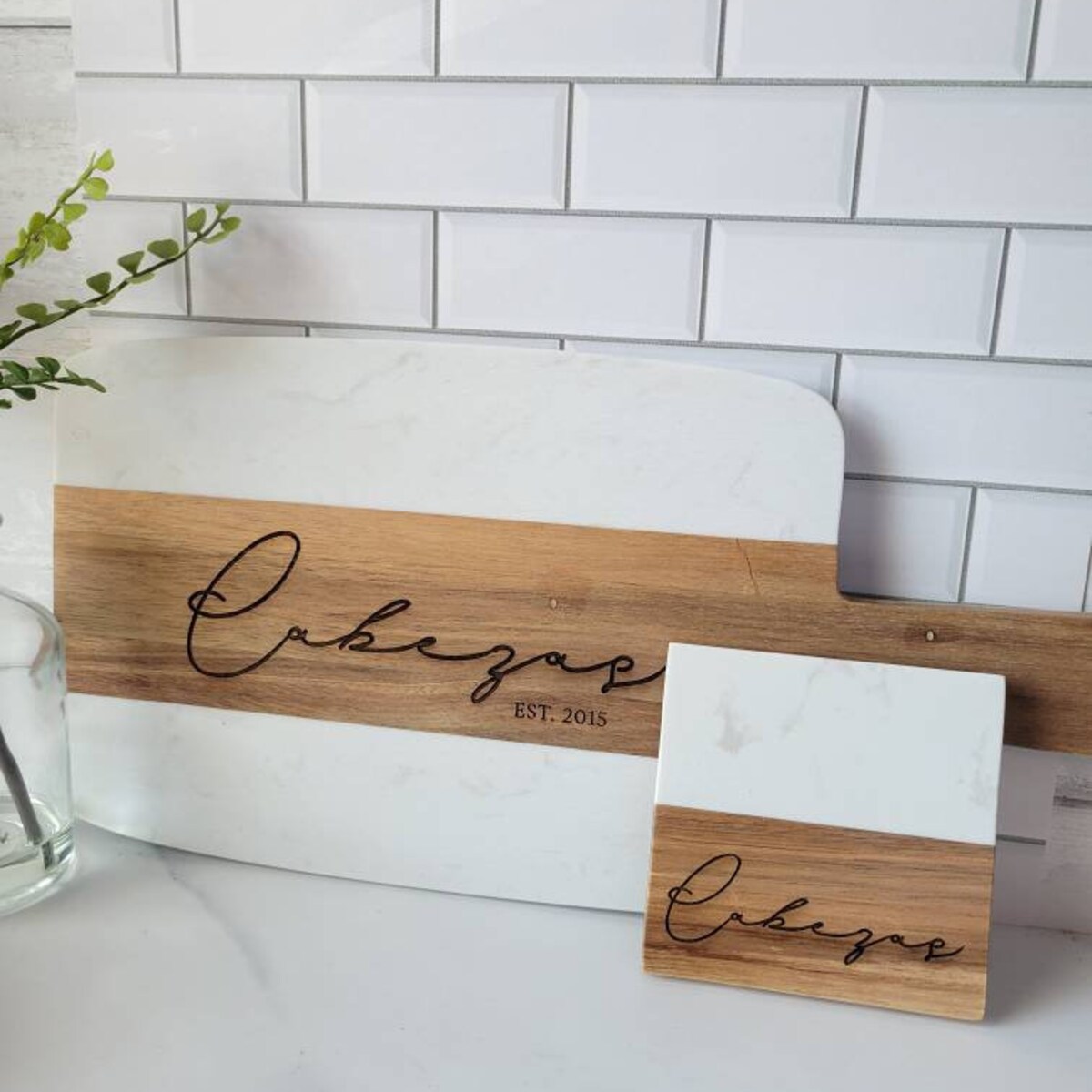 Custom Engraved Marble and Wood Charcuterie Board - Personalized Wedding and Housewarming Gift - Etsy