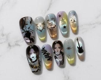 NANA Anime Y2K Rock Star Nails | Grunge Manga Japanese Punk Press Ons